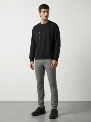 Sinsay - Bawełniane jeansy slim fit - zielony