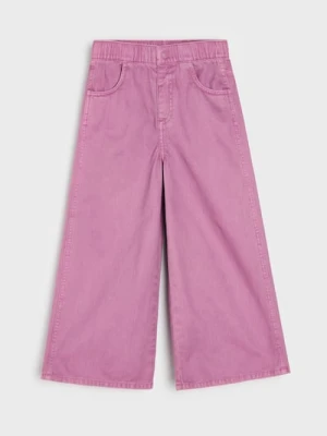 Sinsay - Bawełniane jeansy wide leg - fioletowy