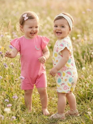 Sinsay - Bawełniane kombinezony letnie 2 pack - kremowy