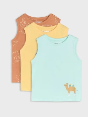 Sinsay - Bawełniane koszulki 3 pack - żółty