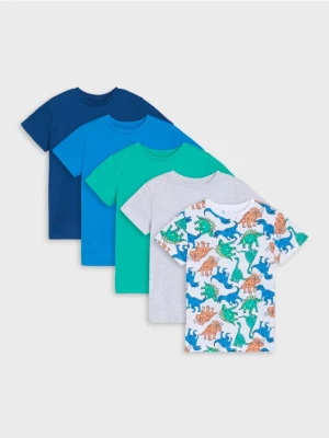 Sinsay - Bawełniane koszulki 5 pack - granatowy