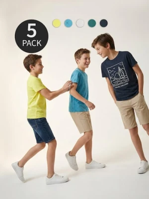 Sinsay - Bawełniane koszulki 5 pack - granatowy