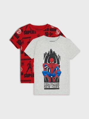 Sinsay - Bawełniane koszulki z nadrukiem 2 pack Spider-Man - wielobarwny