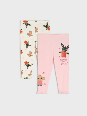 Sinsay - Bawełniane legginsy 2 pack Bing - różowy