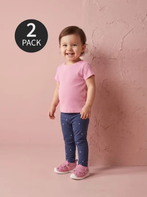 Sinsay - Bawełniane legginsy 2 pack - bordowy