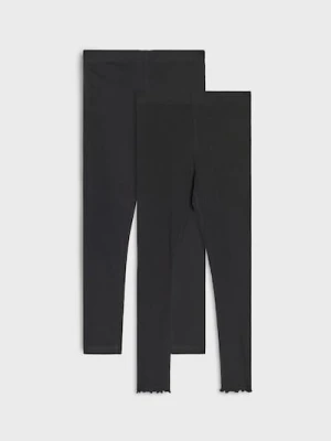 Sinsay - Bawełniane legginsy 2 pack - czarny