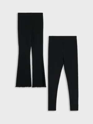Sinsay - Bawełniane legginsy 2 pack - czarny