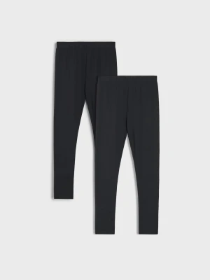 Sinsay - Bawełniane legginsy 2 pack - czarny