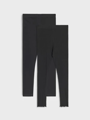 Sinsay - Bawełniane legginsy 2 pack - czarny