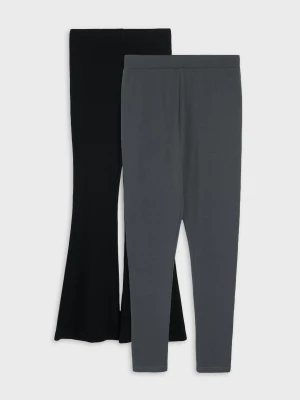 Sinsay - Bawełniane legginsy 2 pack - czarny