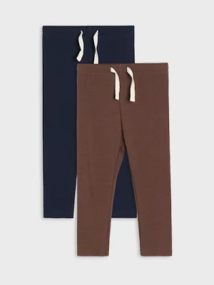 Sinsay - Bawełniane legginsy 2 pack - granatowy