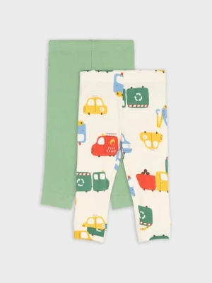 Sinsay - Bawełniane legginsy 2 pack - kremowy