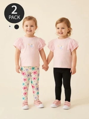 Sinsay - Bawełniane legginsy 2 pack - kremowy