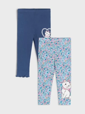 Sinsay - Bawełniane legginsy 2 pack Marie - mid blue