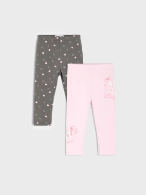 Sinsay - Bawełniane legginsy 2 pack Minnie Mouse - szary