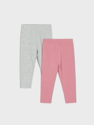 Sinsay - Bawełniane legginsy 2 pack - różowy