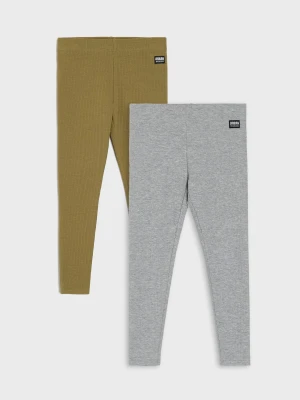 Sinsay - Bawełniane legginsy 2 pack - szary