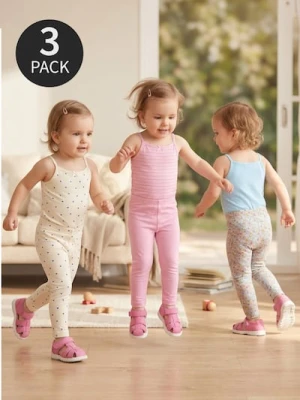 Sinsay - Bawełniane legginsy 3 pack - kremowy