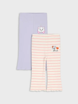 Sinsay - Bawełniane legginsy flare 2 pack Disney - mid blue