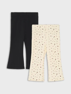 Sinsay - Bawełniane legginsy flare 2 pack - kremowy