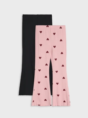 Sinsay - Bawełniane legginsy flare 2 pack - wielobarwny