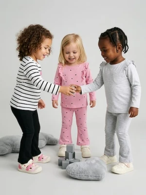 Sinsay - Bawełniane legginsy flare 3 pack - różowy