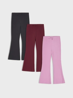 Sinsay - Bawełniane legginsy flare 3 pack - wielobarwny