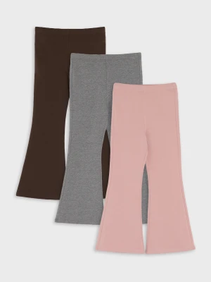 Sinsay - Bawełniane legginsy flare 3 pack - wielobarwny