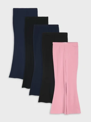 Sinsay - Bawełniane legginsy flare 5 pack - wielobarwny