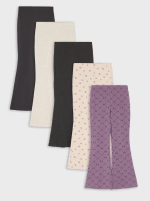 Sinsay - Bawełniane legginsy flare 5 pack - wielobarwny