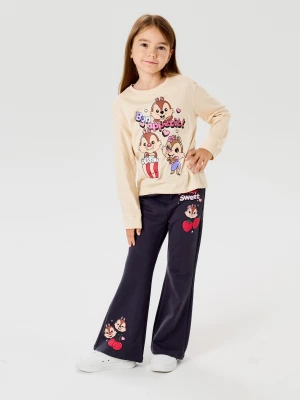 Sinsay - Bawełniane legginsy flare Chip & Dale - szary
