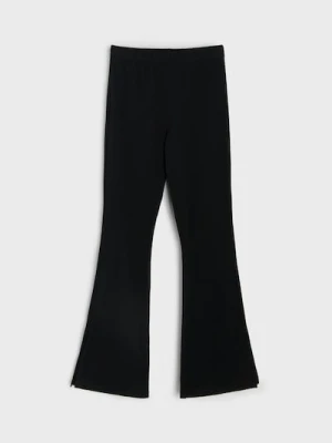 Sinsay - Bawełniane legginsy flare - czarny