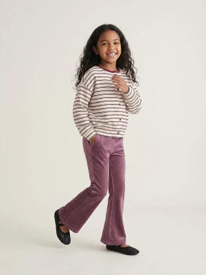Sinsay - Bawełniane legginsy flare - czerwony