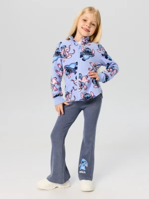 Sinsay - Bawełniane legginsy flare Stitch - błękitny