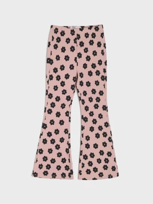 Sinsay - Bawełniane legginsy flare w kwiatki - różowy