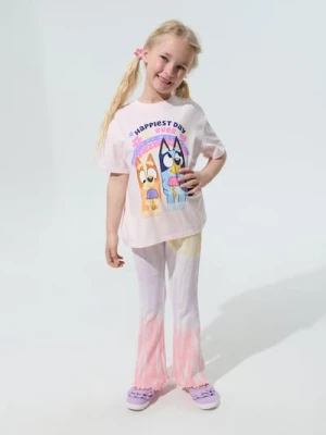 Sinsay - Bawełniane legginsy flare ze wzorem tie dye - wielobarwny
