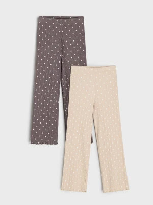 Sinsay - Bawełniane legginsy w kropki 2 pack - wielobarwny