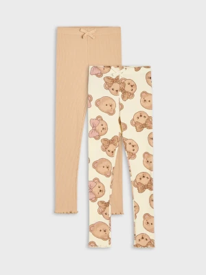 Sinsay - Bawełniane legginsy z motywem misiów 2 pack - wielobarwny