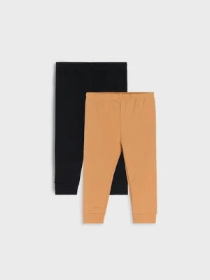 Sinsay - Bawełniane legginsy z ociepleniem 2 pack - czarny