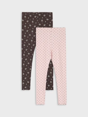 Sinsay - Bawełniane legginsy z prążkowanej dzianiny 2 pack - wielobarwny