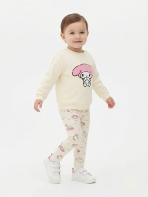 Sinsay - Bawełniane legginsy ze wzorem Hello Kitty - kremowy