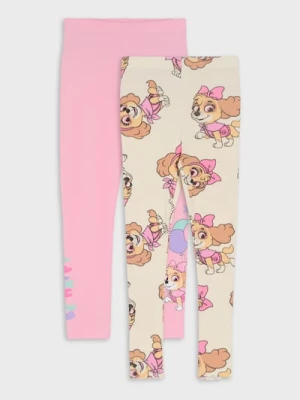 Sinsay - Bawełniane legginsy ze wzorem PAW Patrol 2 pack - różowy