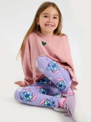 Sinsay - Bawełniane legginsy ze wzorem Stitch - różowy