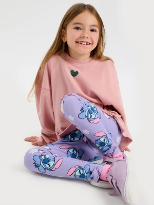 Sinsay - Bawełniane legginsy ze wzorem Stitch - różowy