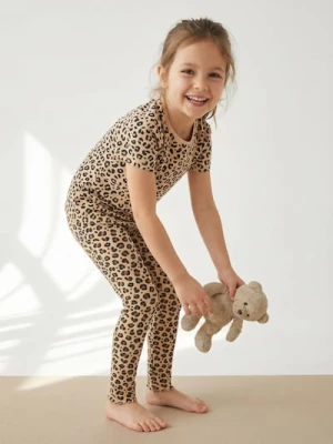 Sinsay - Bawełniane legginsy ze wzorem w panterkę - wielobarwny