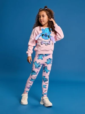 Sinsay - Bawełniane legginsy ze wzorkiem Stitch - różowy