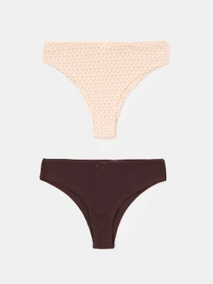 Sinsay - Bawełniane majtki brazilian 2 pack - wielobarwny