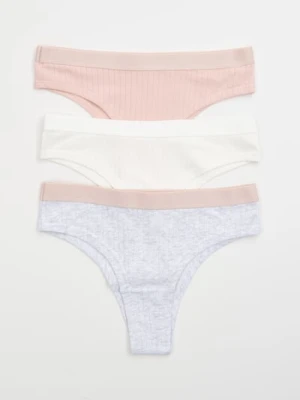 Sinsay - Bawełniane majtki brazilian 3 pack - wielobarwny