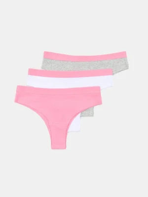 Sinsay - Bawełniane majtki brazilian 3 pack - wielobarwny