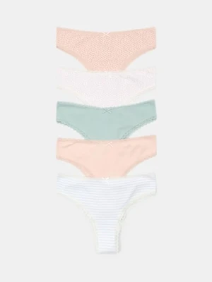 Sinsay - Bawełniane majtki brazilian 5 pack - wielobarwny